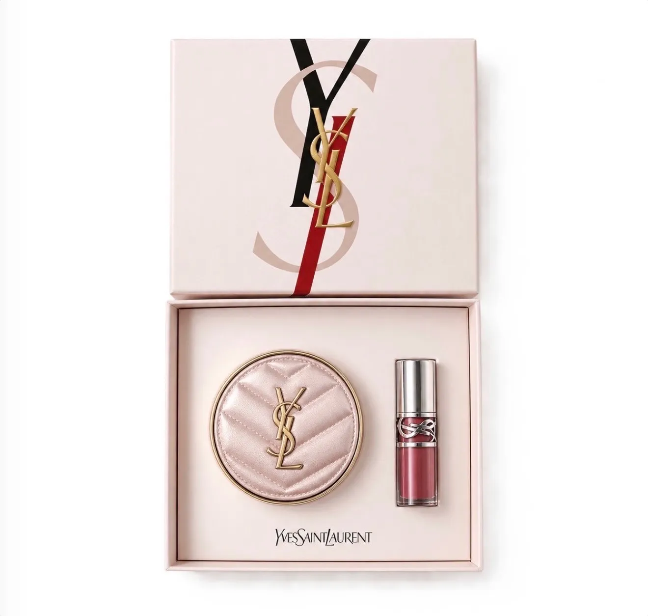 پک کوشن و لیپ گلاس YSL Gift Set