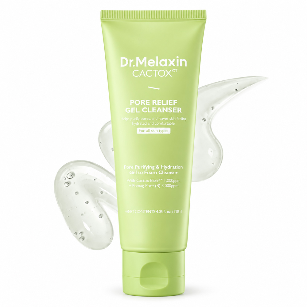 ژل شستشوی منافذ کاکتوکس دکتر ملاکسین Cactox Pore Relief Gel Cleanser مناسب انواع پوست حجم120میلی لیتر